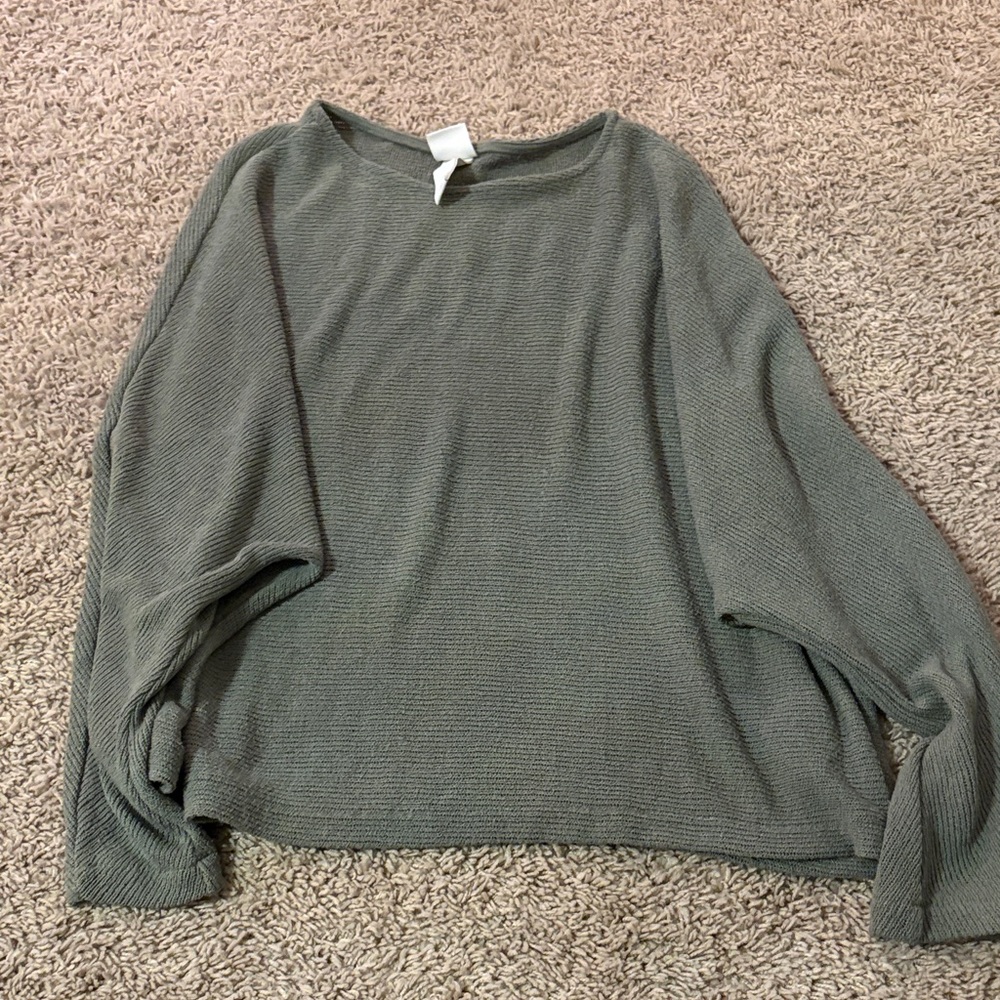 H&M Sage Green Relaxed Knit Sweater